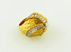 18K Yellow Gold and Platinum, Diamond Bombe Ring | 18 Karat Appraisers | Beverly Hills, CA | Fine Jewelry