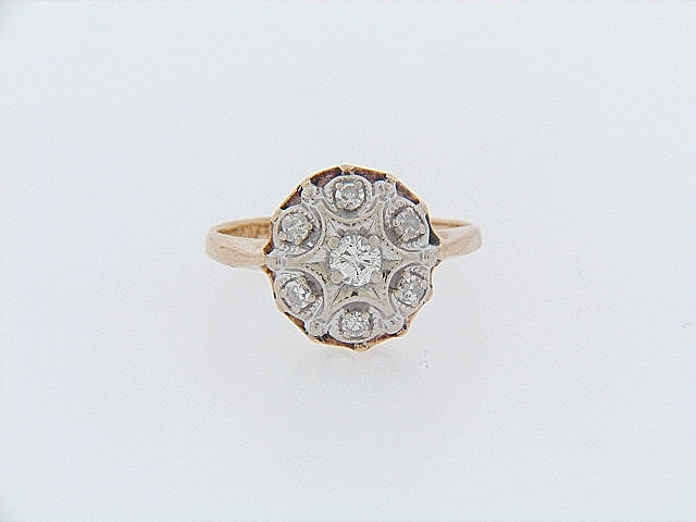 14K-YG DIAMOND DOME RING