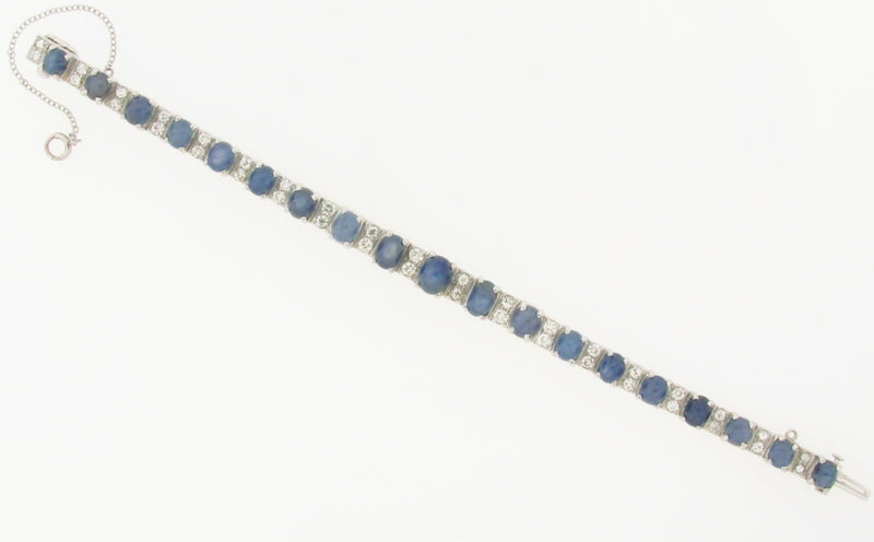 PLATINUM STAR SAPPHIRE AND DIAMOND BRACELET | 18 Karat Appraisers | Beverly Hills, CA | Fine Jewelry