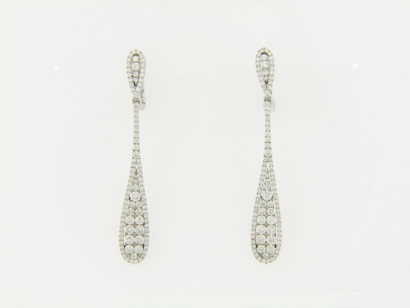 14K WHITE GOLD DIAMOND EARRINGS | 18 Karat Appraisers | Beverly Hills, CA | Fine Jewelry