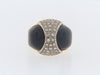 18K-YG BLACK ONYX AND DIAMOND BOMBE RING