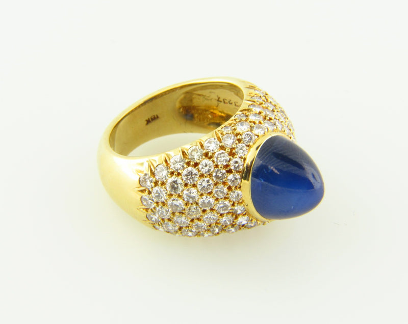 18K Yellow Gold, Sapphire and Diamond Ring | 18 Karat Appraisers | Beverly Hills, CA | Fine Jewelry