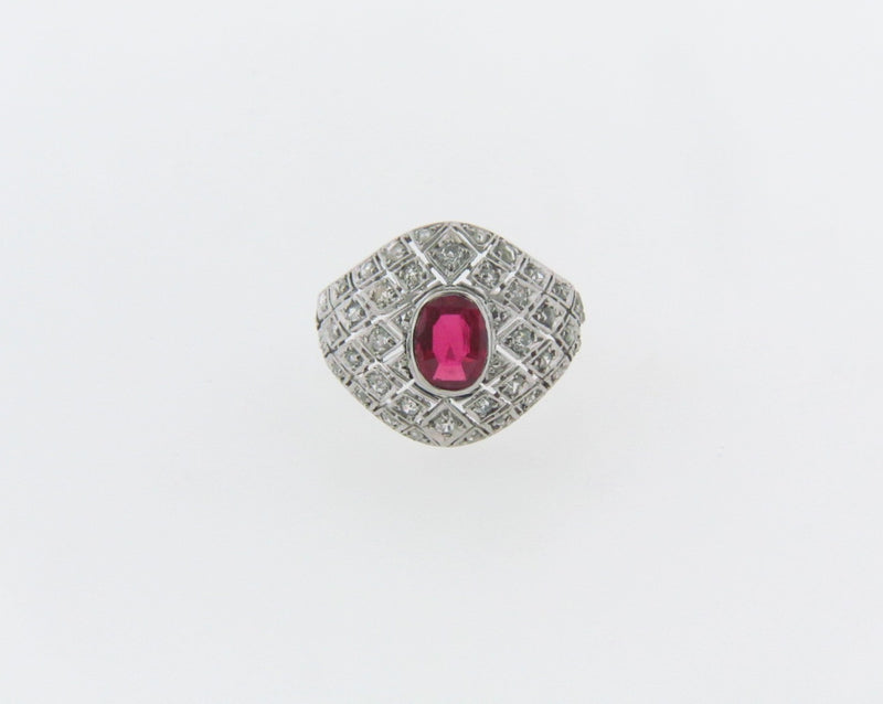 PLATINUM RUBY AND DIAMOND RING | 18 Karat Appraisers | Beverly Hills, CA | Fine Jewelry