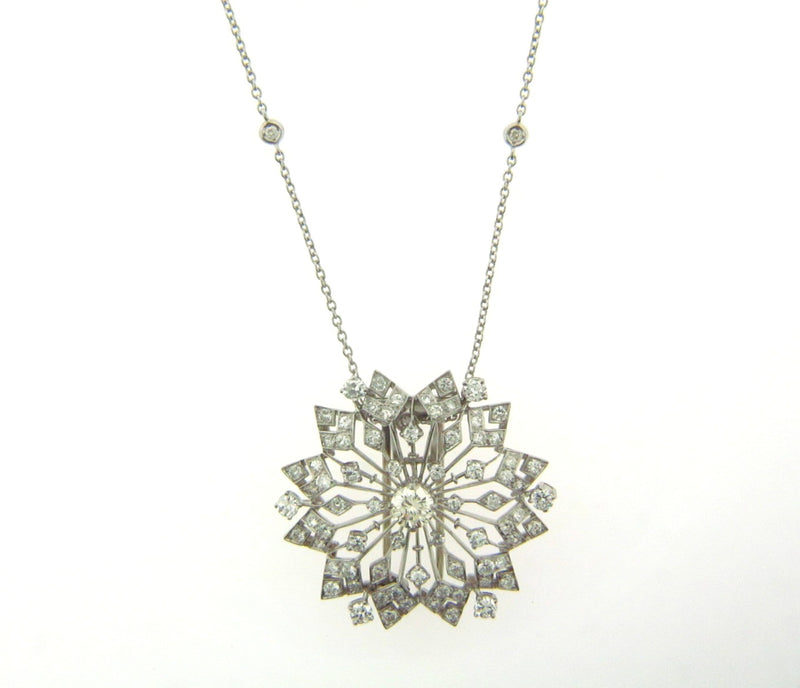 Platinum Diamond Pendant / Brooch | 18 Karat Appraisers | Beverly Hills, CA | Fine Jewelry