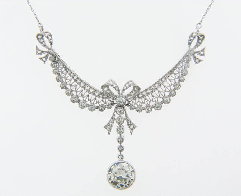 Edwardian, Platinum Diamond Pendant