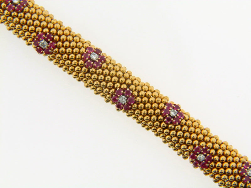 18K Yellow Gold Diamond and Ruby Bracelet | 18 Karat Appraisers | Beverly Hills, CA | Fine Jewelry