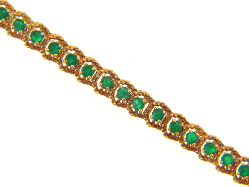 18K Yellow Gold Emerald Bracelet | 18 Karat Appraisers | Beverly Hills, CA | Fine Jewelry