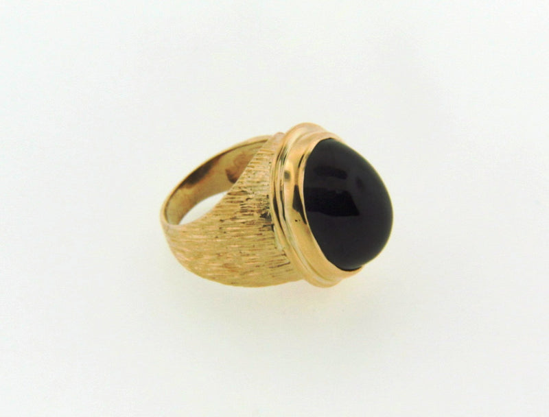 14K Yellow Gold Black Sapphire Ring | 18 Karat Appraisers | Beverly Hills, CA | Fine Jewelry