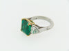 Platinum and 18K Yellow Gold Emerald and Diamond Ring