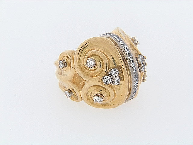 18K-YG DIAMOND DOME RING