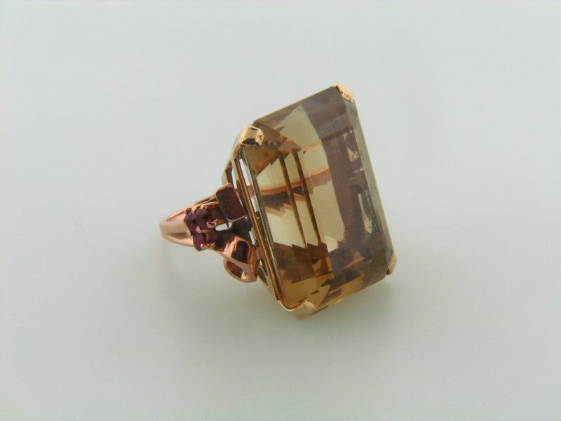 14K Rose and Yellow Gold Citrine and Ruby Ring | 18 Karat Appraisers | Beverly Hills, CA | Fine Jewelry