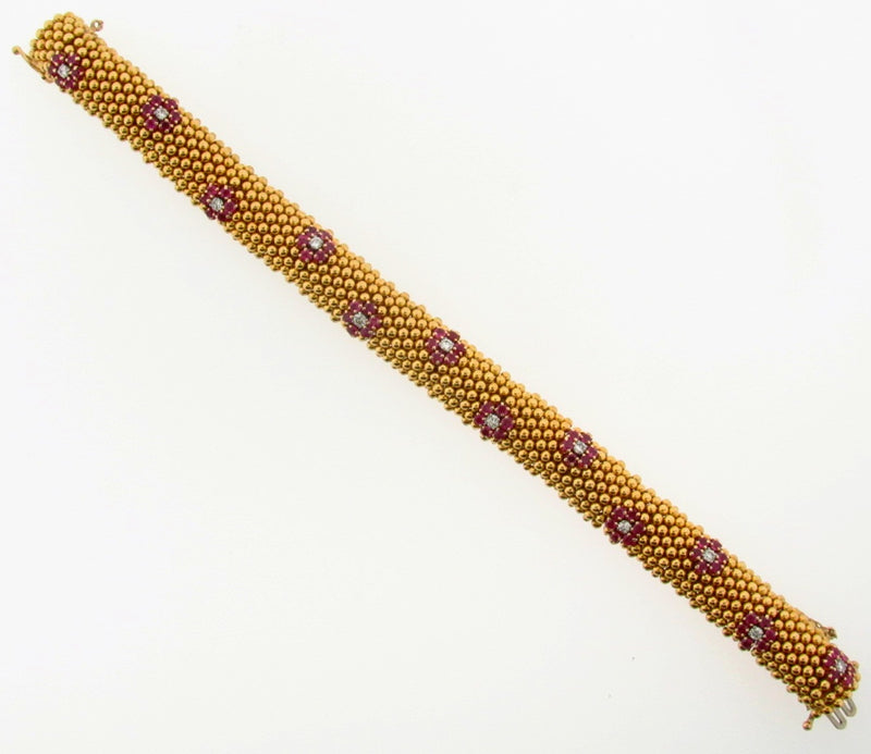 18K Yellow Gold Diamond and Ruby Bracelet | 18 Karat Appraisers | Beverly Hills, CA | Fine Jewelry