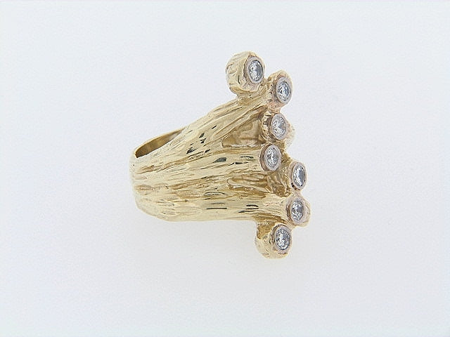 14K-YG NATURALISTIC DESIGN DIAMOND RING | 18 Karat Appraisers | Beverly Hills, CA | Fine Jewelry