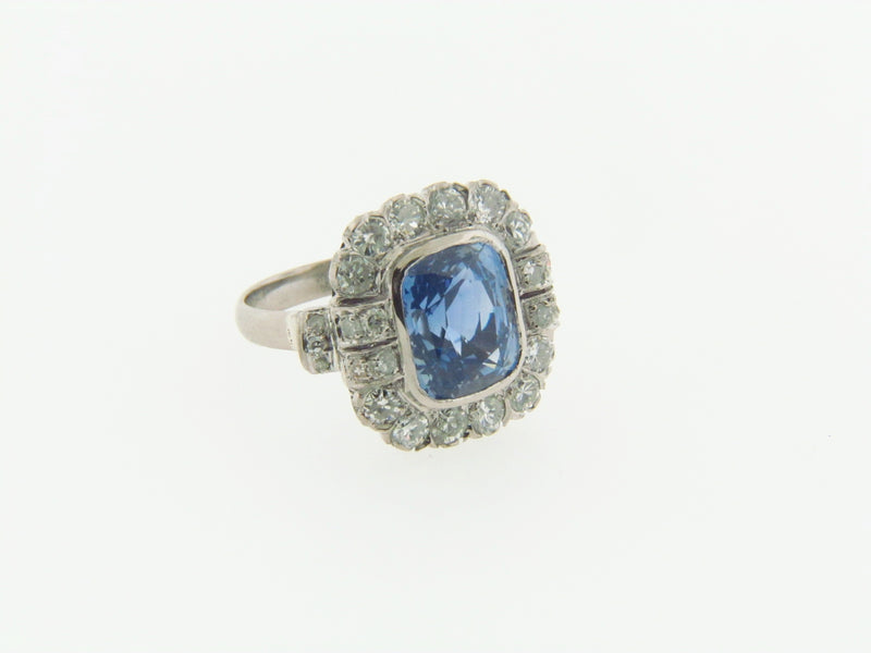 18K WHITE GOLD SAPPHIRE AND DIAMOND RING | 18 Karat Appraisers | Beverly Hills, CA | Fine Jewelry