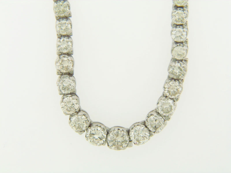 14K WHITE GOLD DIAMOND RIVIERA NECKLACE | 18 Karat Appraisers | Beverly Hills, CA | Fine Jewelry