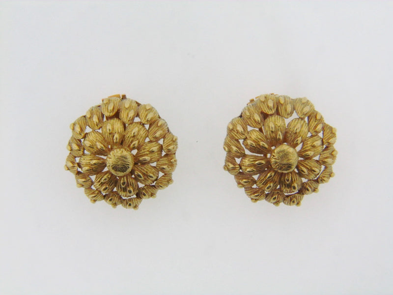 18K YELLOW GOLD TEXTURED EARRINGS | 18 Karat Appraisers | Beverly Hills, CA | Fine Jewelry