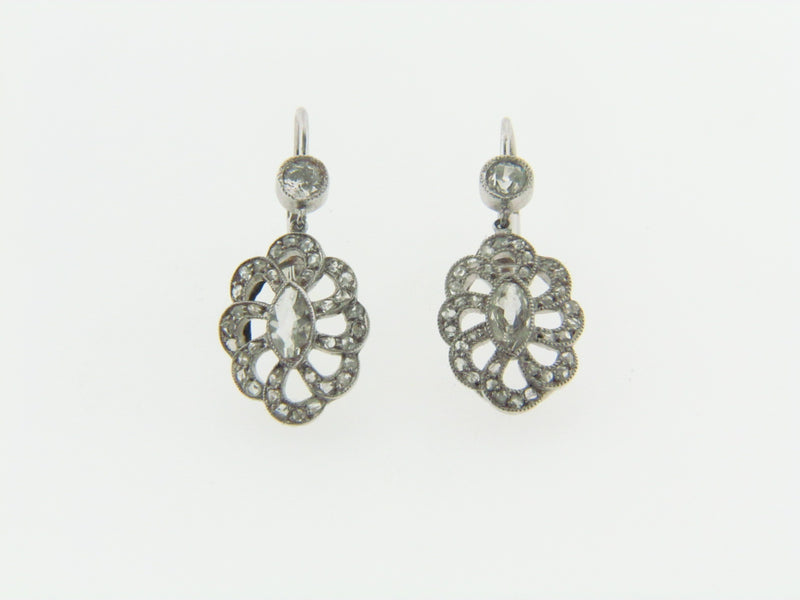 Art Deco, Platinum Diamond Dangling Earrings