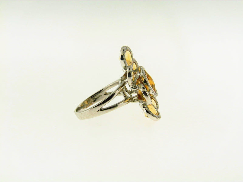 14K White Gold Citrine and Diamond Ring | 18 Karat Appraisers | Beverly Hills, CA | Fine Jewelry