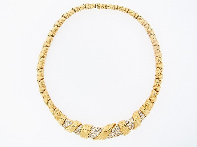 18K-YG DIAMOND COLLAR NECKLACE BY "JOSE HESS"