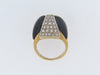 18K-YG BLACK ONYX AND DIAMOND BOMBE RING