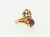 14K YELLOW GOLD GARNET AND DIAMOND RING | 18 Karat Appraisers | Beverly Hills, CA | Fine Jewelry